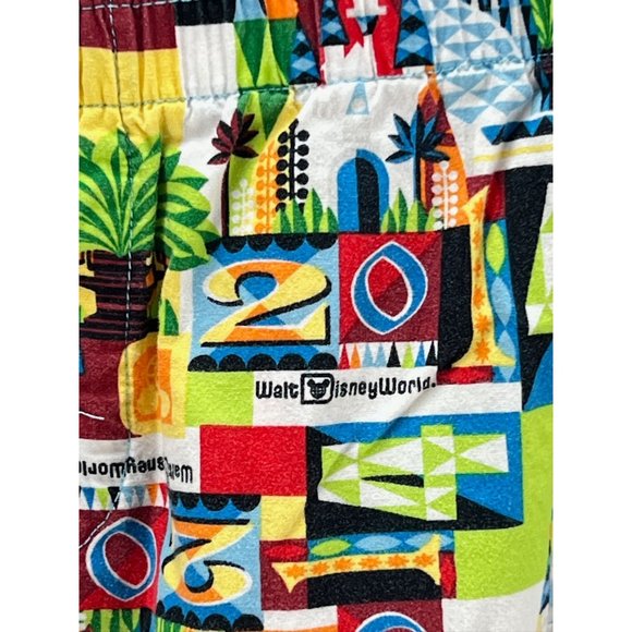 Disney Parks Authentic Original XL Mens Lounge Pants Colorful Retro Print  Cotto - Picture 7 of 8